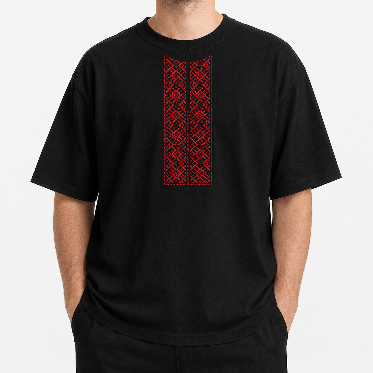 T-Shirt “Vyshyvanka Pattern” Oversize Admietnaść