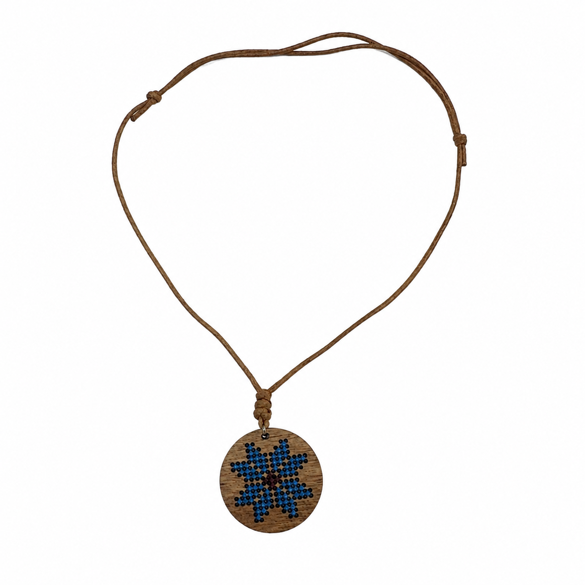 Handmade Wooden Pendant "Cornflower" KROPKA
