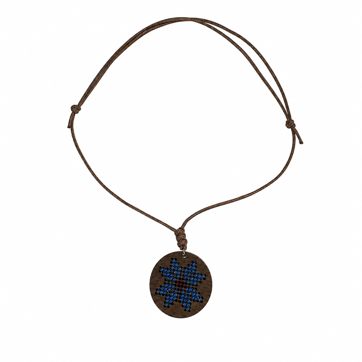 Handmade Wooden Pendant "Cornflower"