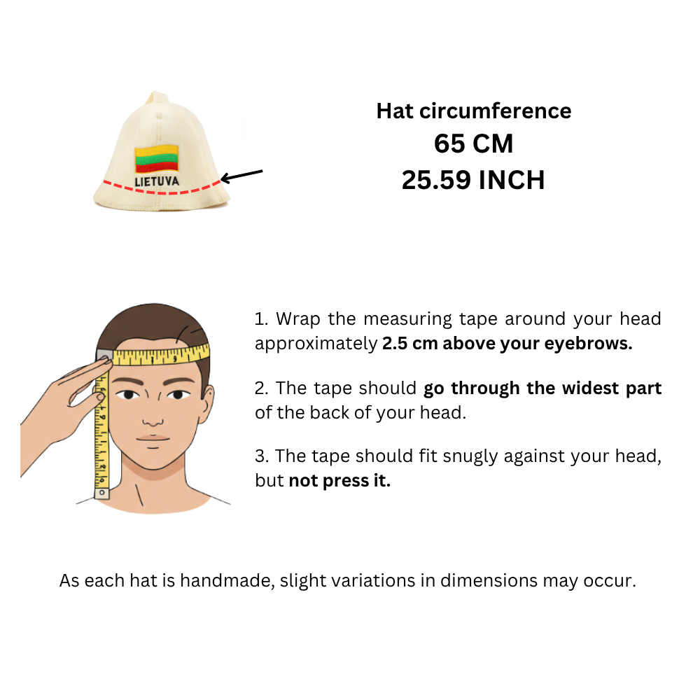 Шапка для сауны "Lietuva", 100% воўна