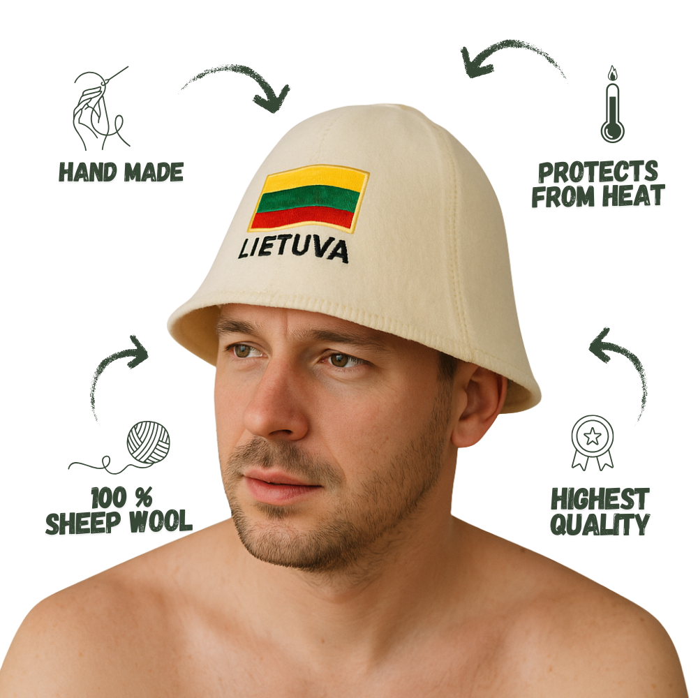 Шапка для сауны "Lietuva", 100% воўна