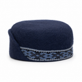 Navy Felted Hat with Woven Ornament KROPKA