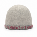 Light Grey Felted Hat with Woven Ornament KROPKA