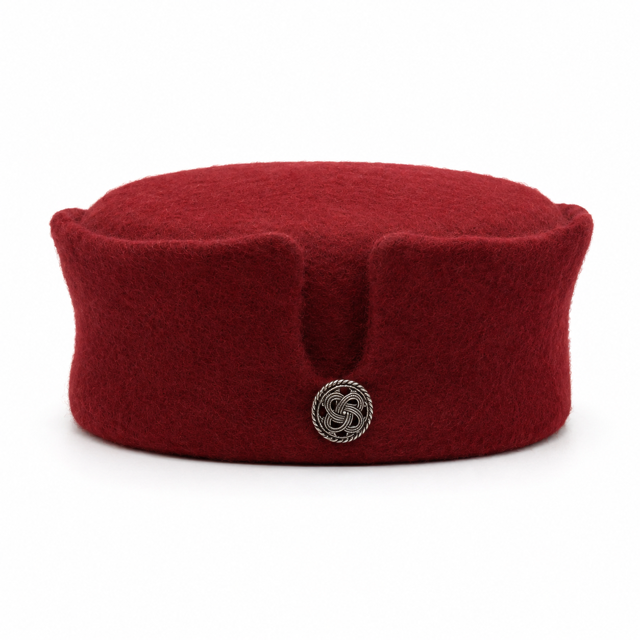 Red Felted Hat with Metal Button KROPKA