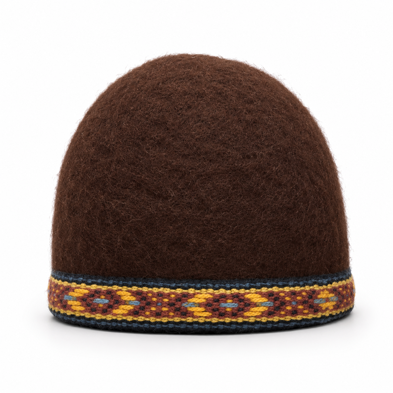 Felted Hat with Woven Ornament — Two Colors KROPKA