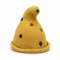 Yellow Felted Hat with Colorful Dots KROPKA