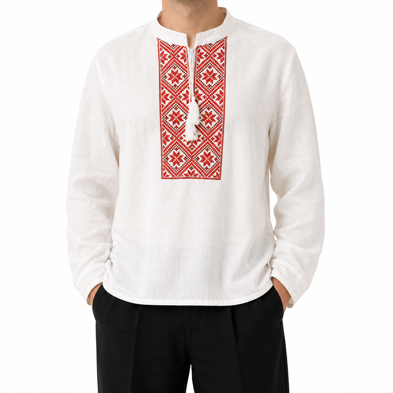 Linen Embroidered Vyshyvanka "Yaraslau" KROPKA