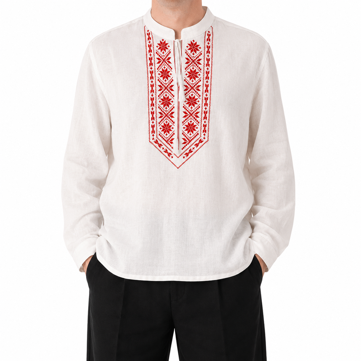 Linen Embroidered Vyshyvanka "Raman" KROPKA