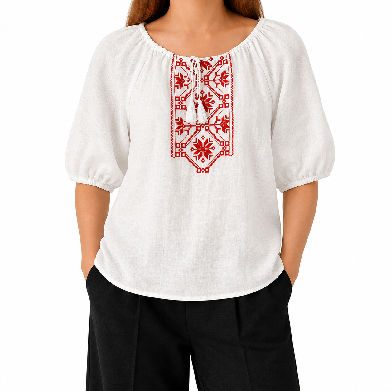 Linen Embroidered Vyshyvanka "Zlata" KROPKA