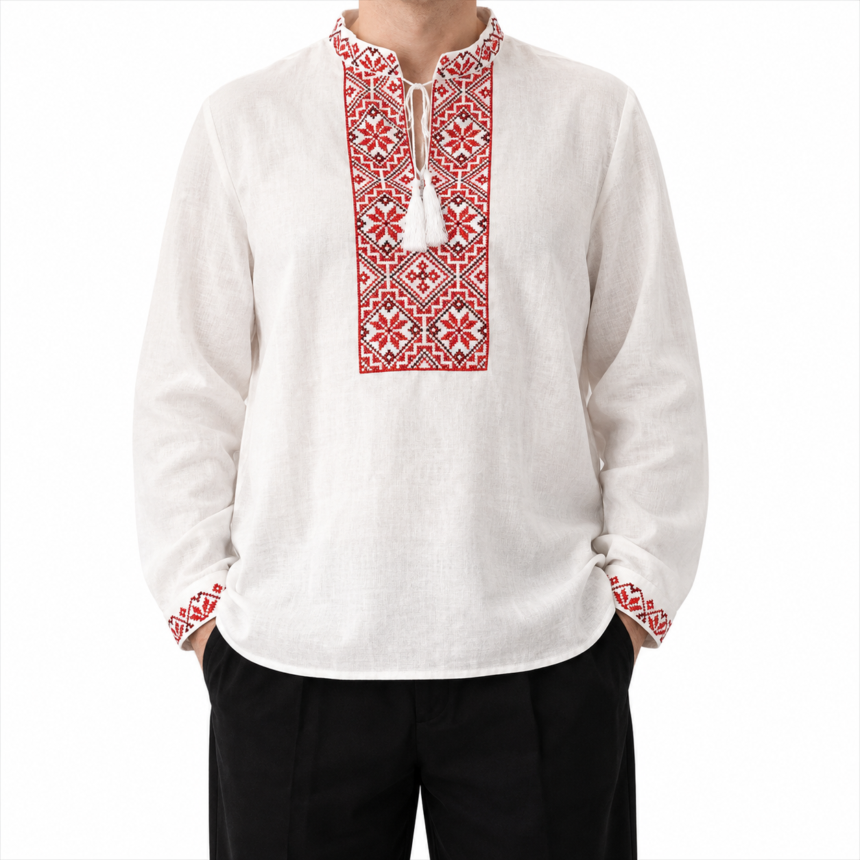 Linen Embroidered Vyshyvanka "Radaslau" KROPKA