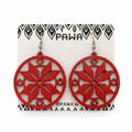 Round Wooden Ornament Earrings KROPKA