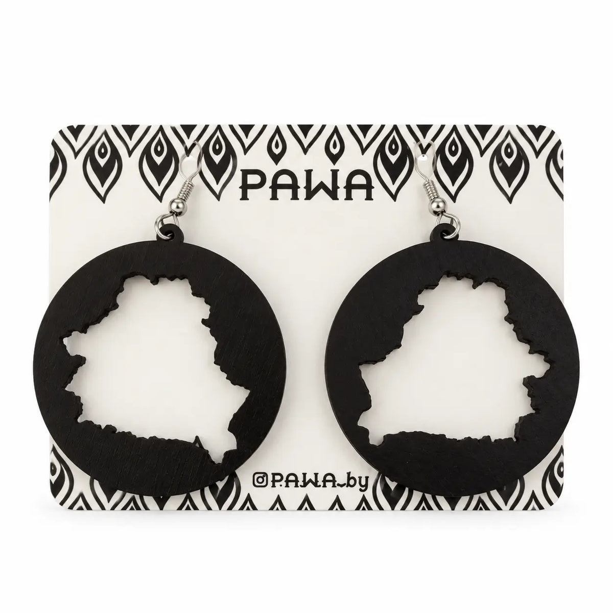Round Wooden Belarus Earrings KROPKA