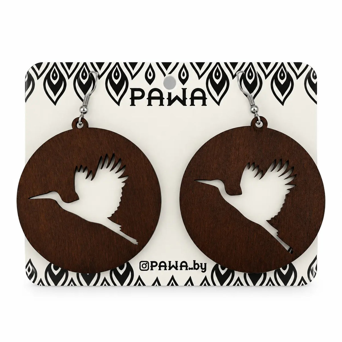 Round Wooden Belarus Earrings KROPKA